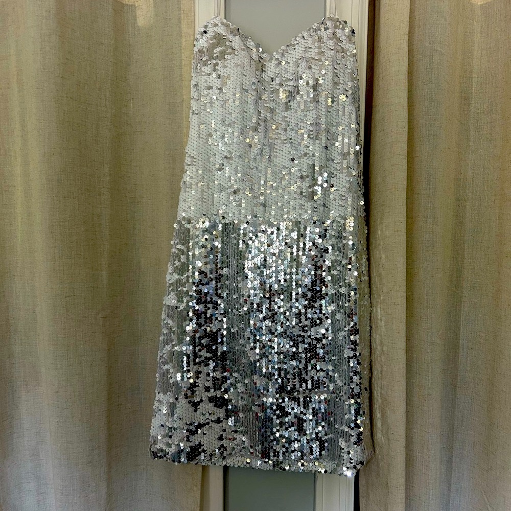 Silver & White Sequin Dress ✨